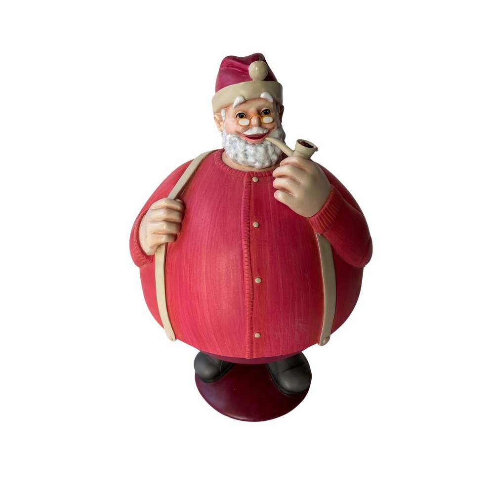 Department 56 Santa Claus Flip Tops Candy Bowl Trinket Dish Figurine Red 10 Inch